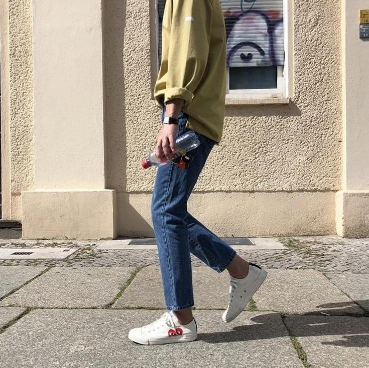 Vintage Loose Fit Denim Trousers Trendy Style