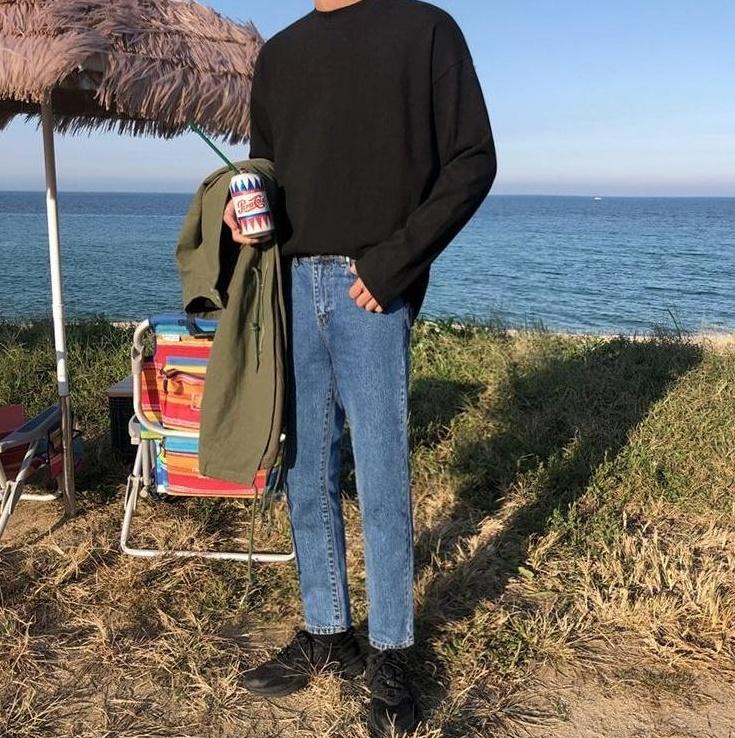 Vintage Loose Fit Denim Trousers Trendy Style