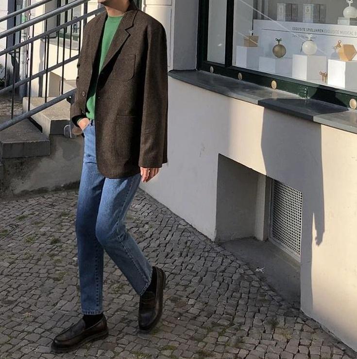 Vintage Loose Fit Denim Trousers Trendy Style