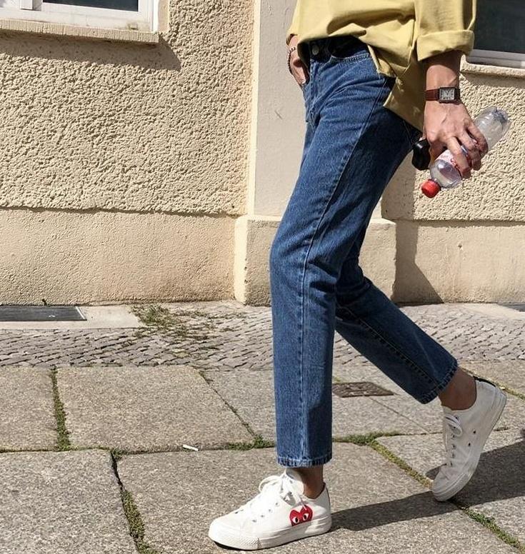 Vintage Loose Fit Denim Trousers Trendy Style