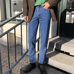 Vintage Loose Fit Denim Trousers Trendy Style