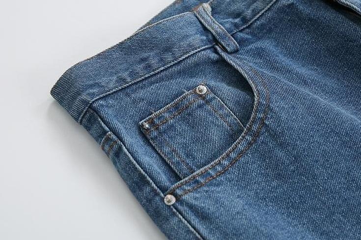 Vintage Loose Fit Denim Trousers Trendy Style