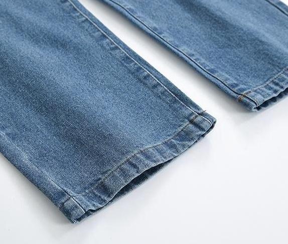Vintage Loose Fit Denim Trousers Trendy Style