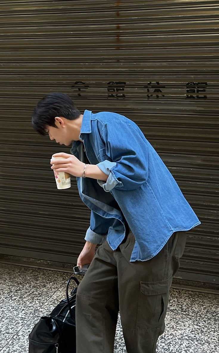 Vintage Loose Fit Utility Trousers Korean Style