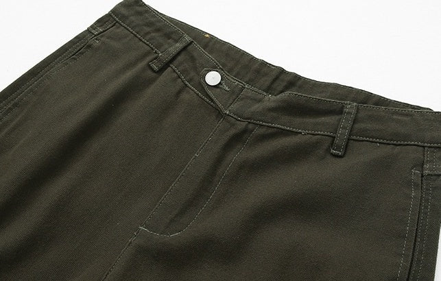 Vintage Loose Fit Utility Trousers Korean Style