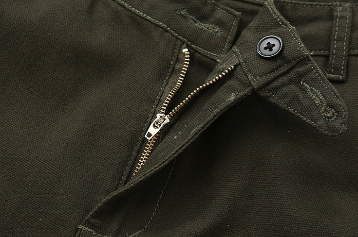 Vintage Loose Fit Utility Trousers Korean Style