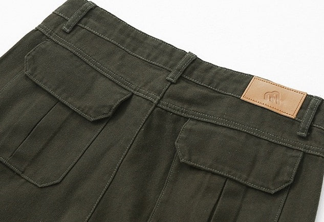 Vintage Loose Fit Utility Trousers Korean Style