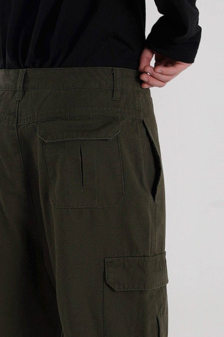 Vintage Loose Fit Utility Trousers Korean Style