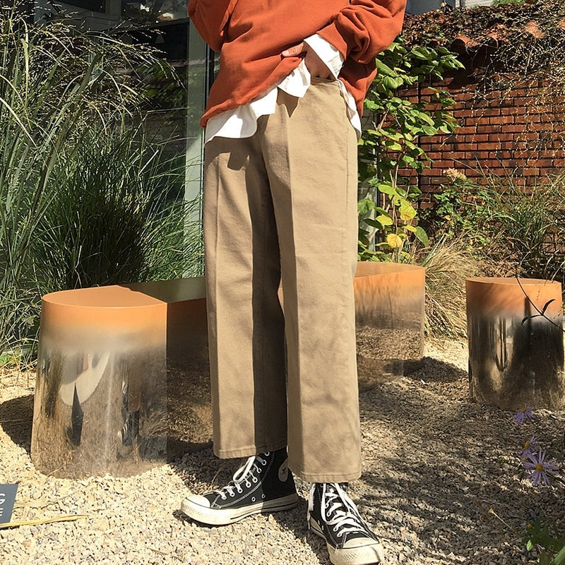 Vintage Loose Fit Wide Leg Casual Trousers