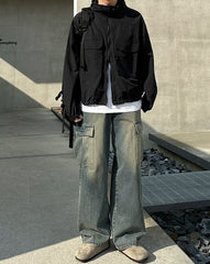 Vintage Loose Fit Wide Leg Denim Work Pants