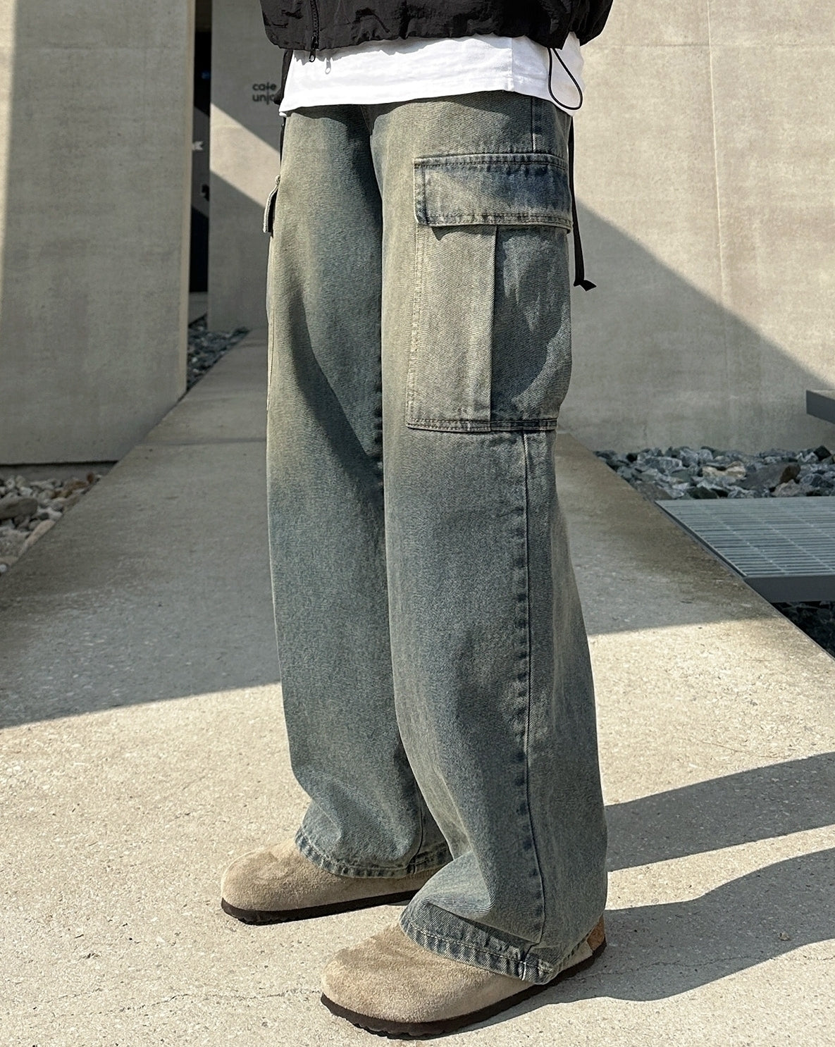 Vintage Loose Fit Wide Leg Denim Work Pants