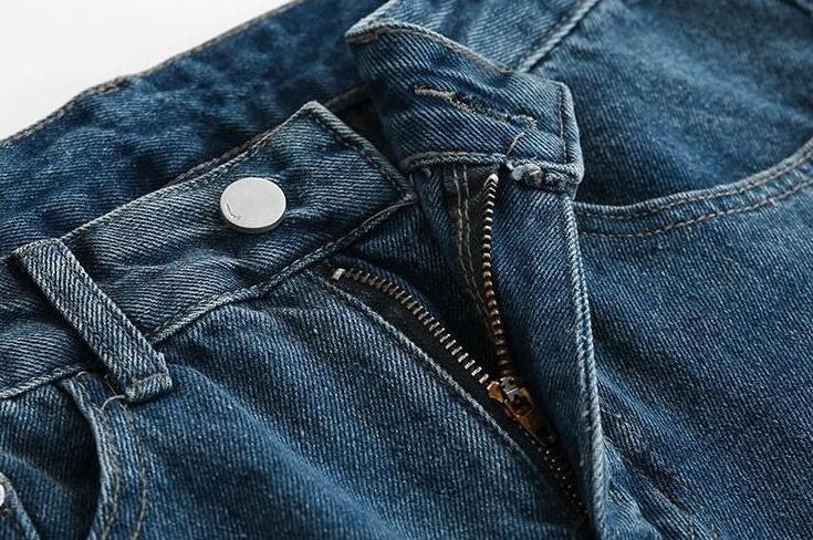 Vintage Loose Straight Blue Denim Workwear Pants