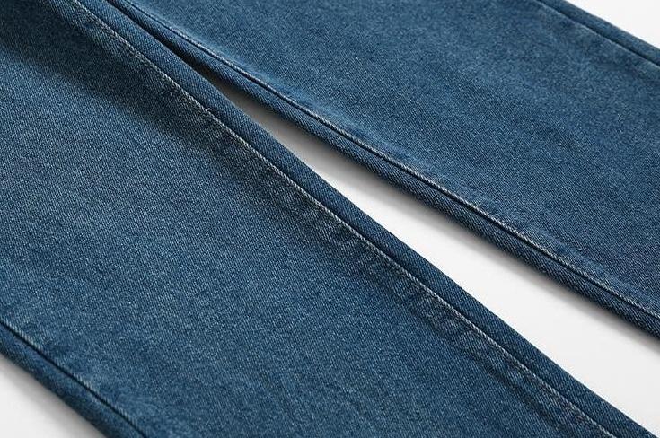 Vintage Loose Straight Blue Denim Workwear Pants
