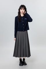 Vintage Navy Knitted Cardigan Sweater