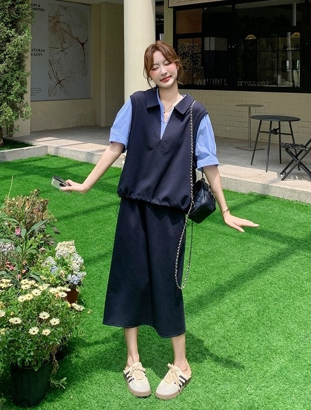 Vintage Patchwork Top And Skirt Set