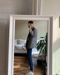 Vintage Plaid Casual Blazer Jacket