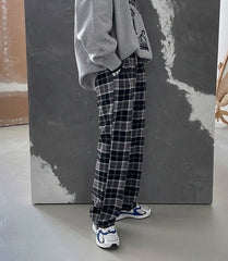 Vintage Plaid Casual Jogger Pants