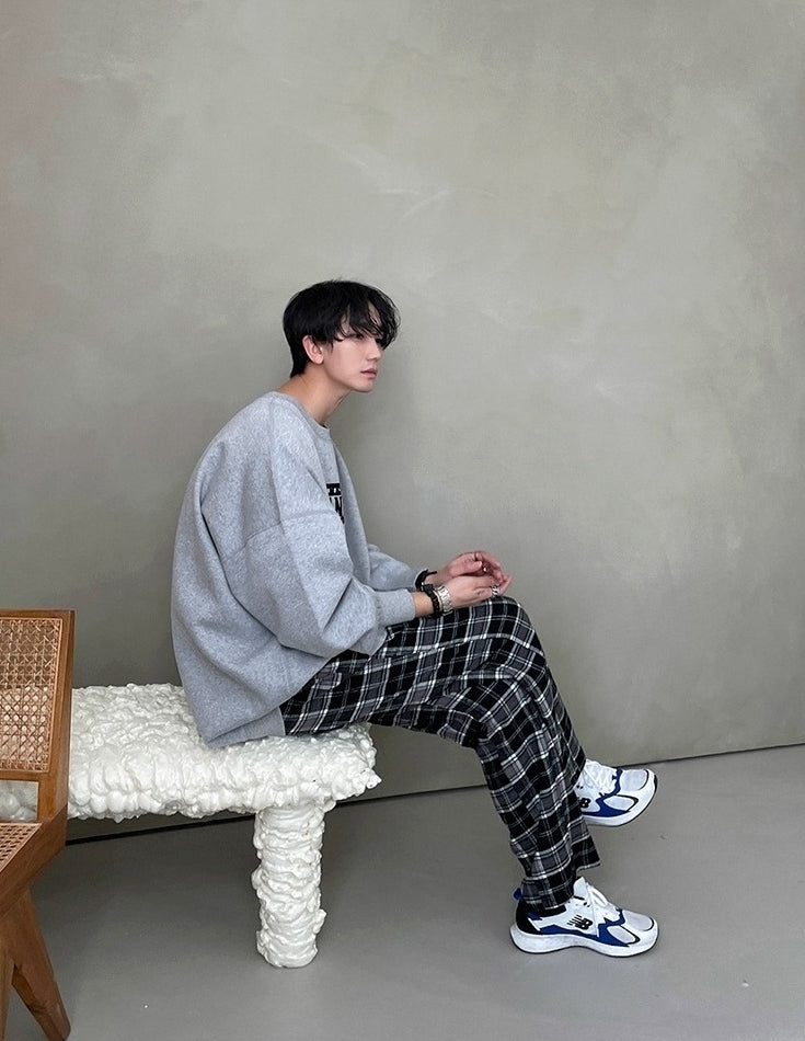 Vintage Plaid Casual Jogger Pants