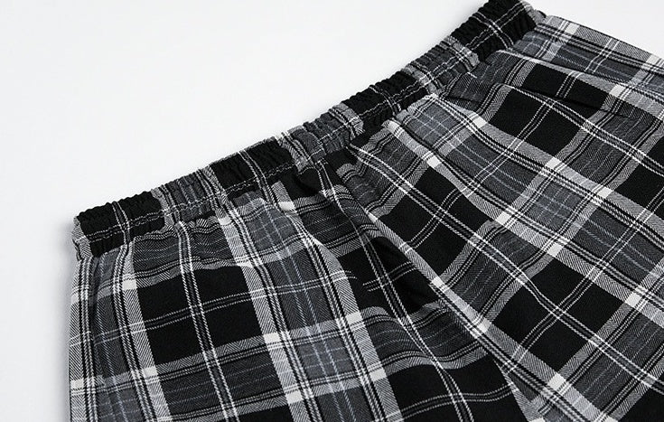 Vintage Plaid Casual Jogger Pants