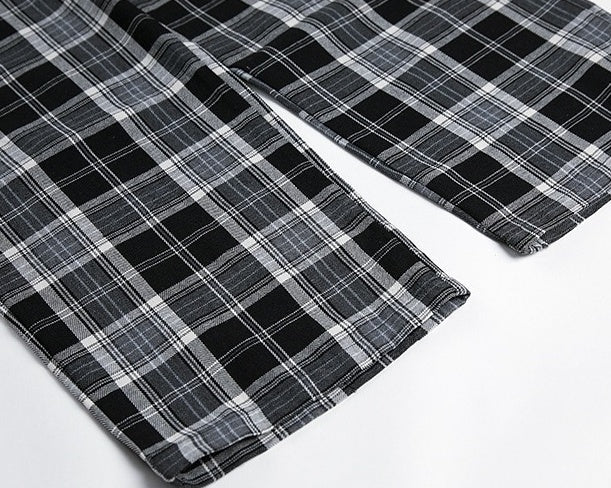 Vintage Plaid Casual Jogger Pants