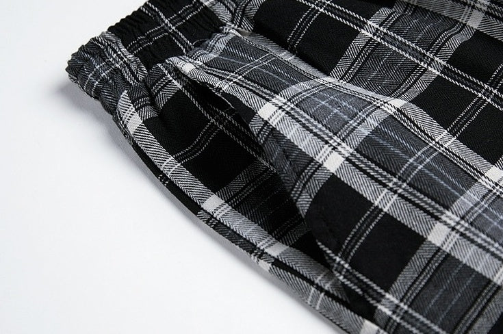 Vintage Plaid Casual Jogger Pants