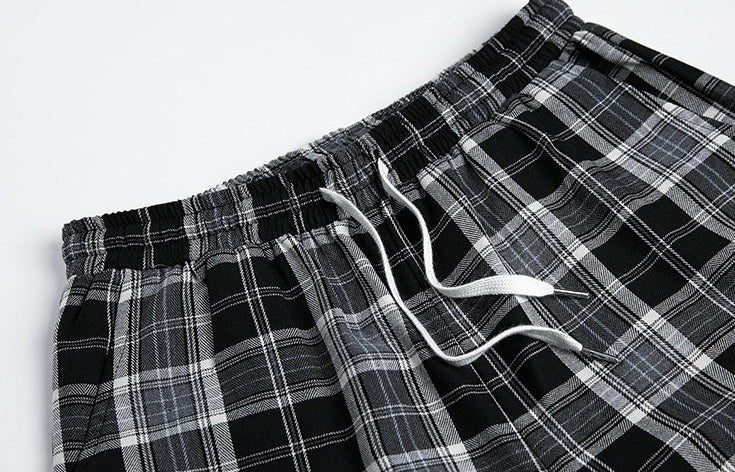 Vintage Plaid Casual Jogger Pants