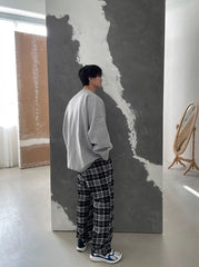Vintage Plaid Casual Jogger Pants
