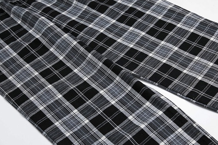 Vintage Plaid Casual Jogger Pants