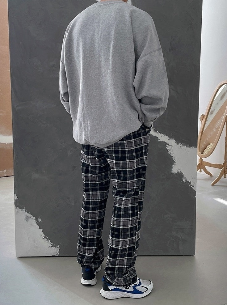 Vintage Plaid Casual Jogger Pants