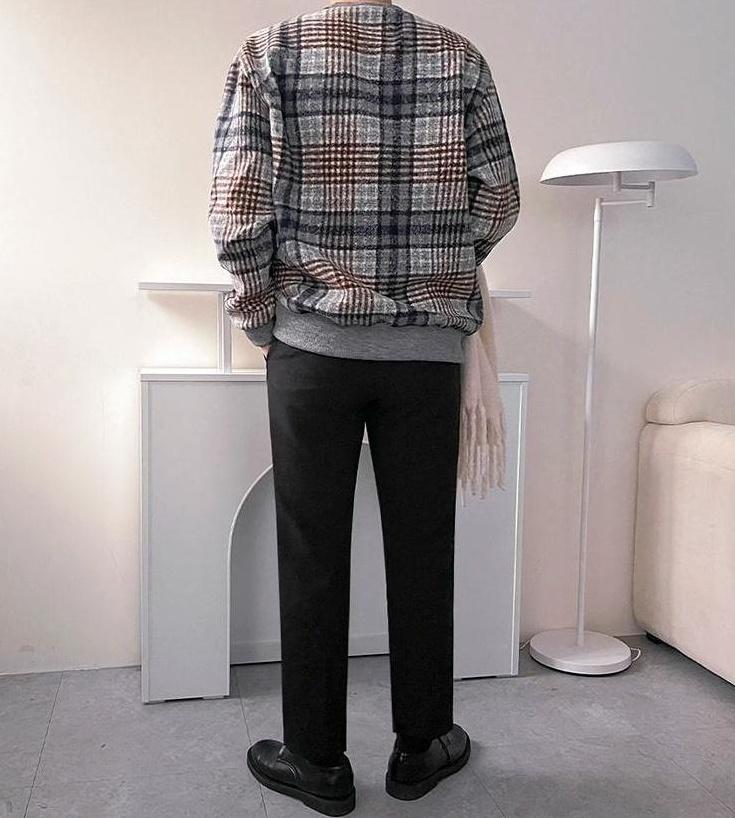 Vintage Plaid Crewneck Sweatshirt