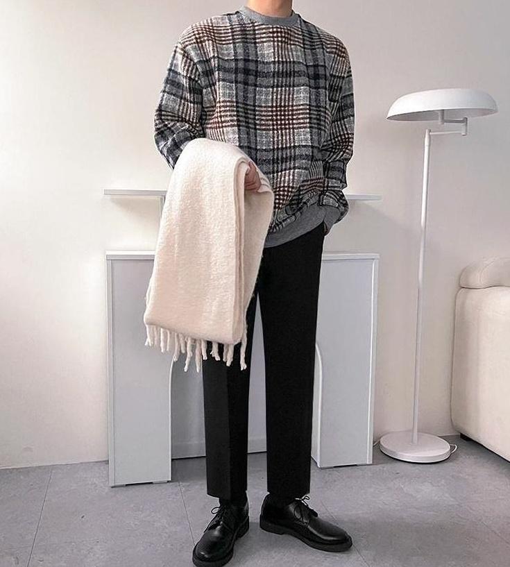 Vintage Plaid Crewneck Sweatshirt