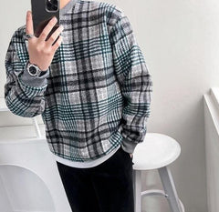 Vintage Plaid Crewneck Sweatshirt