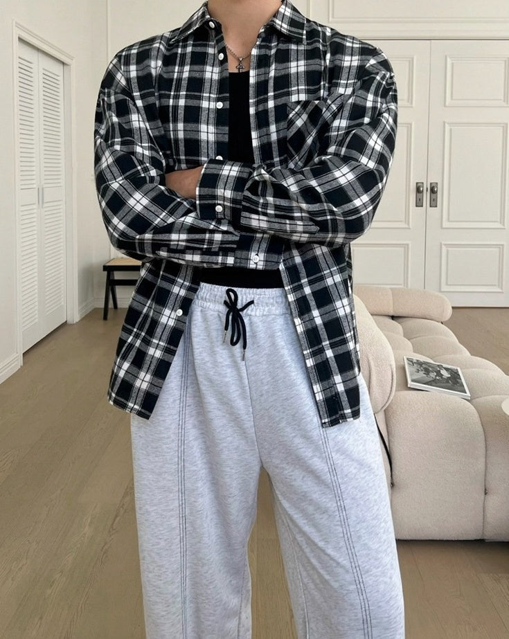Vintage Plaid Long Sleeve Casual Shirt Jacket
