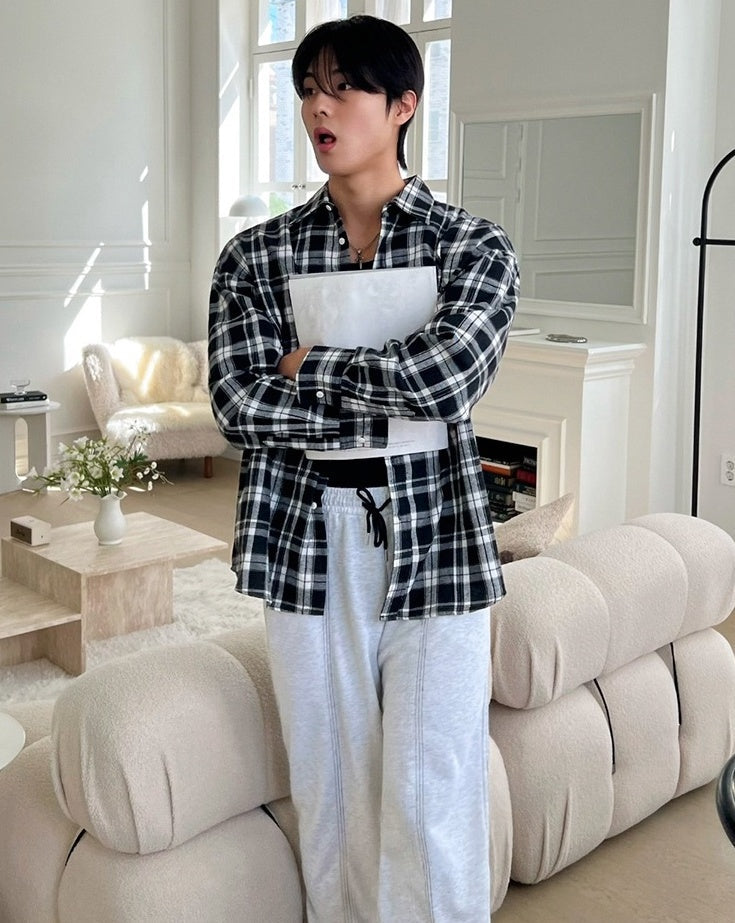 Vintage Plaid Long Sleeve Casual Shirt Jacket
