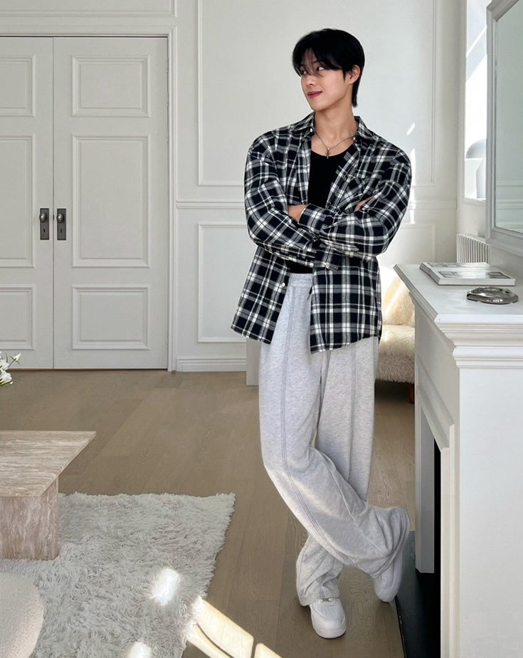 Vintage Plaid Long Sleeve Casual Shirt Jacket