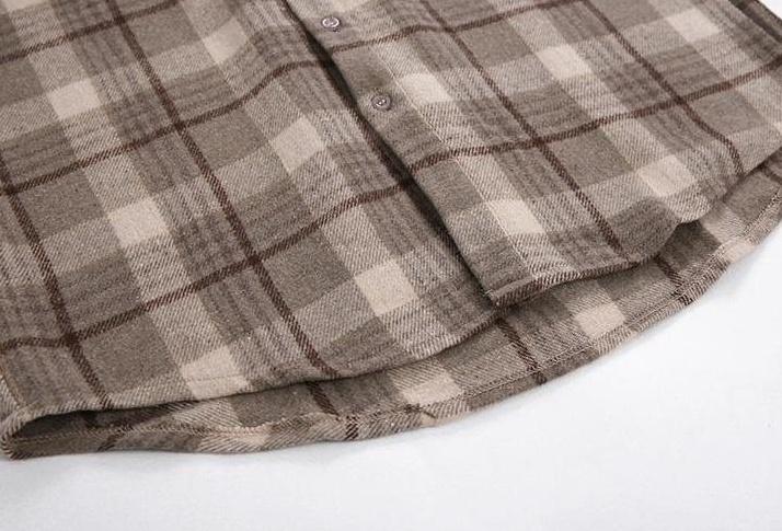 Vintage Plaid Long Sleeve Casual Shirt