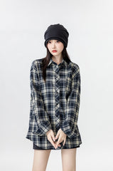 Vintage Plaid Long Sleeve Shirt Jacket