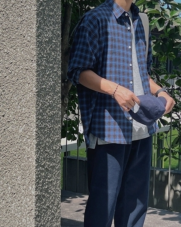 Vintage Plaid Loose Fit Shirt