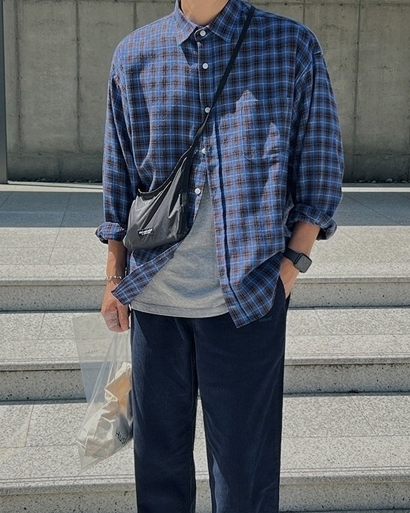 Vintage Plaid Loose Fit Shirt