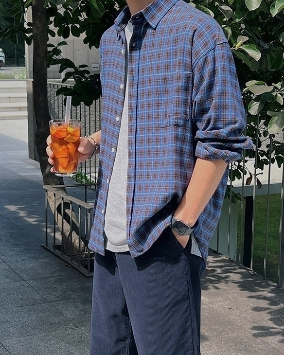 Vintage Plaid Loose Fit Shirt