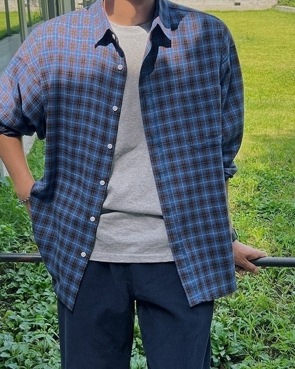 Vintage Plaid Loose Fit Shirt