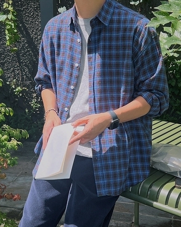 Vintage Plaid Loose Fit Shirt