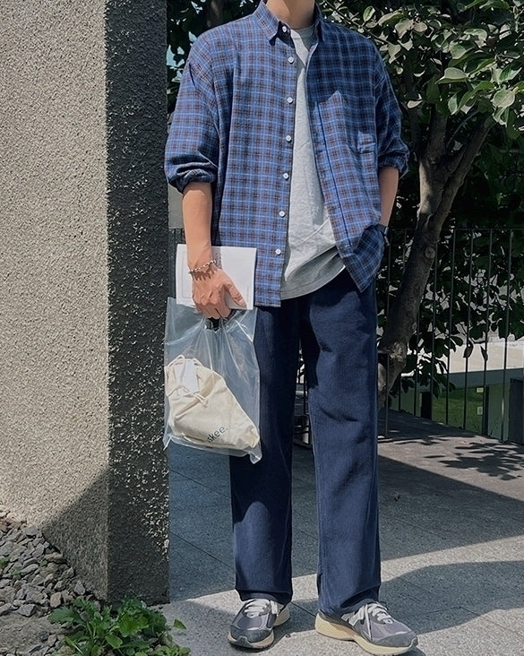 Vintage Plaid Loose Fit Shirt