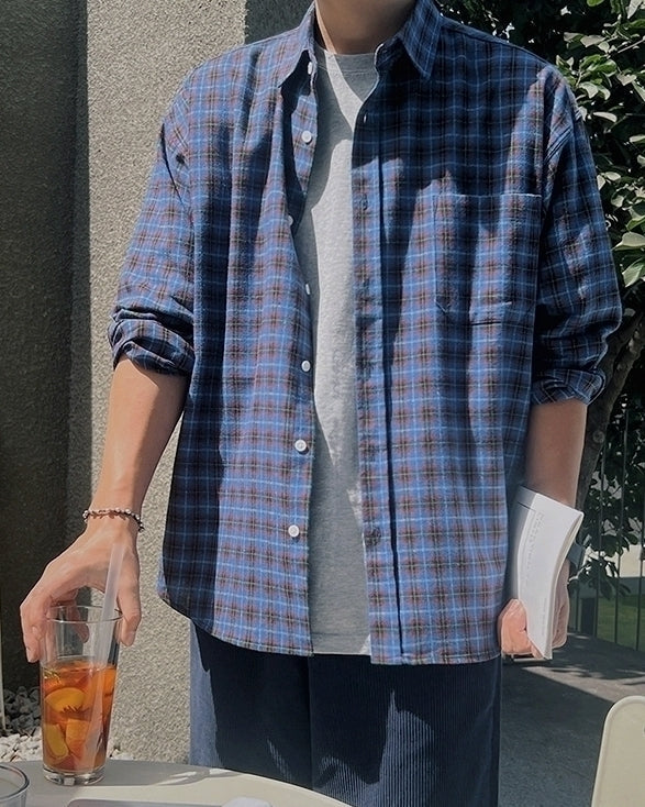 Vintage Plaid Loose Fit Shirt