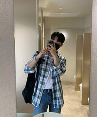 Vintage Plaid Loose Fit Shirt