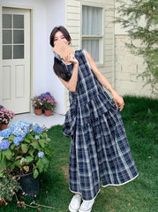Vintage Plaid Sleeveless Dress