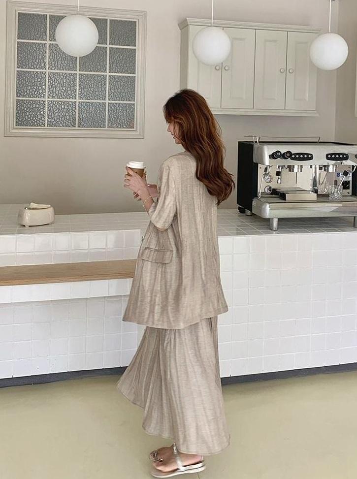 Vintage Relaxed Blazer And Dress Set