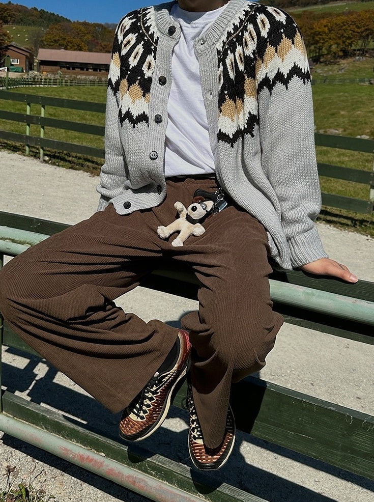 Vintage Relaxed Fit Casual Trousers