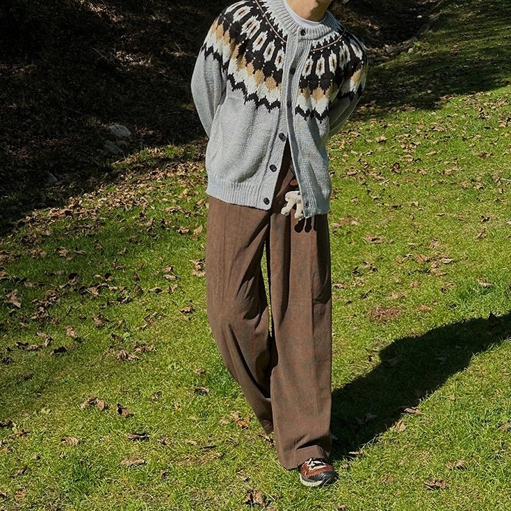 Vintage Relaxed Fit Casual Trousers