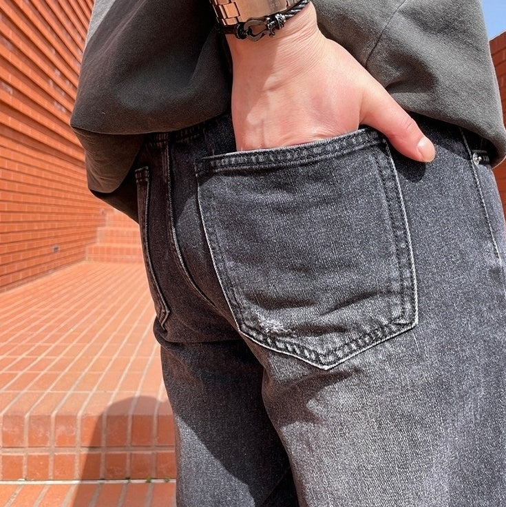 Vintage Relaxed Fit Distressed Denim Jeans